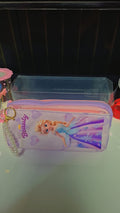 Disney Princess Rapunzel Zipper Pencil Pouch – Aesthetic Glitter Purple School Stationary Case