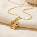 Dainty Frosted Gold Butterfly Necklace – Elegant Textured Butterfly Pendant Jewelry