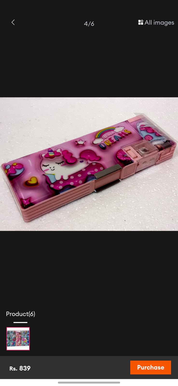 Magical Unicorn Magnetic Pencil Box – Dual-Side Pop-Up Plastic School Stationery Case