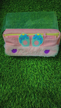 Cute Rabbit Furry Pencil Pouch – Soft Plush Pink Stationary Bag for Girls