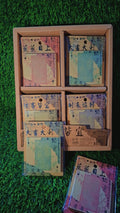 Vintage Chinese Calligraphy Sticky Notes Set – Aesthetic Kraft Memo Pads Multi-Pack