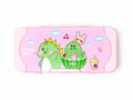 Cute Cartoon Dinosaur Multi-Compartment Pencil Box – Pink Plastic School Stationery Case